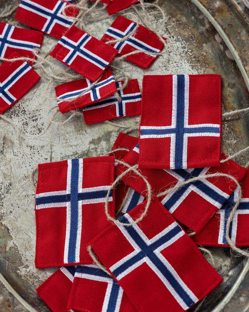 Flaggrekke 10 store norske flagg