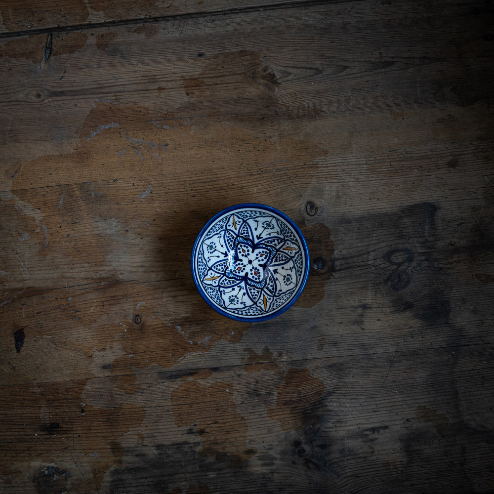 Håndmalt skål blå 12 cm