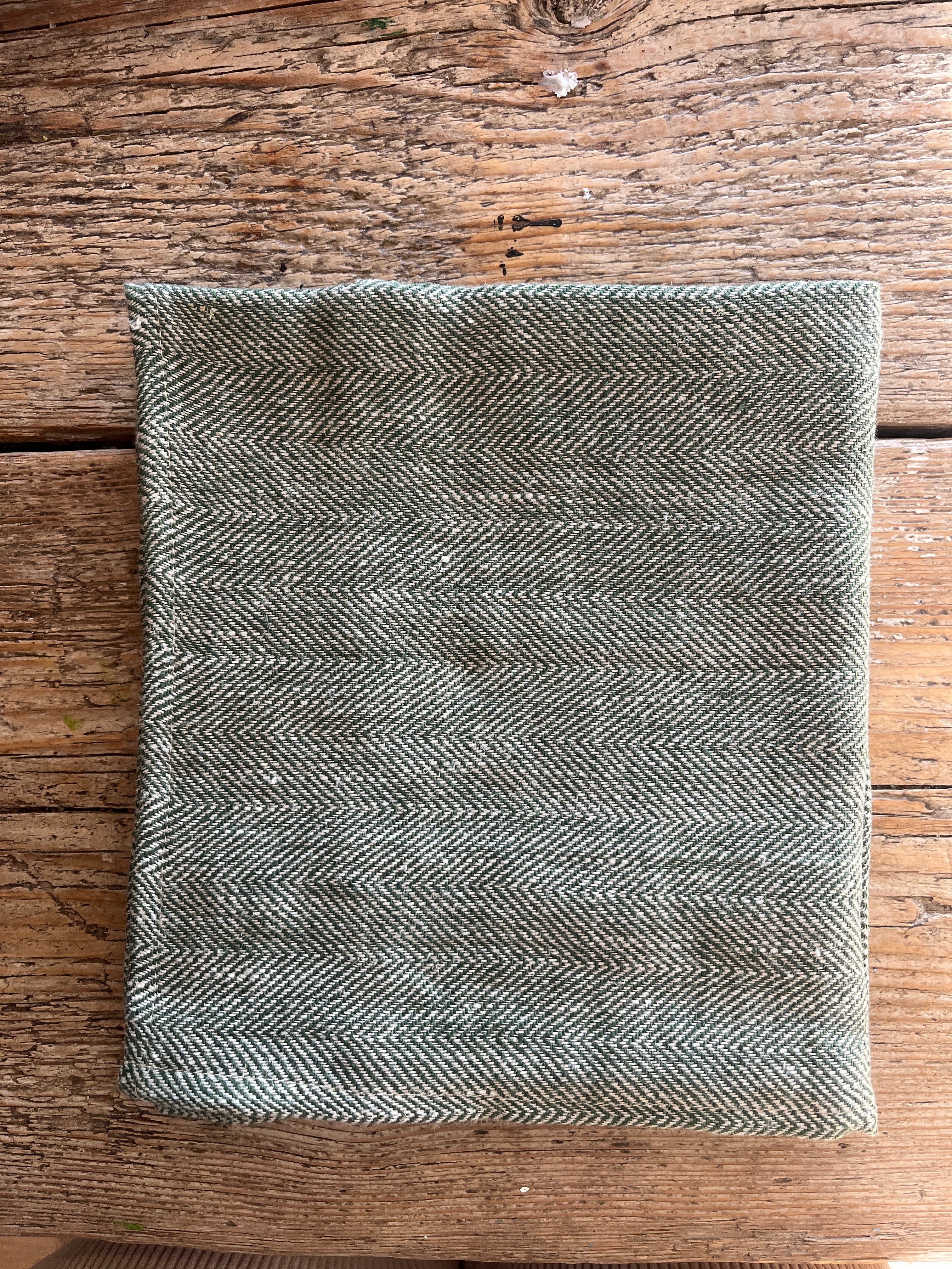 Kjøkkenhåndkle i grønn/natur 100% lin, 2stk