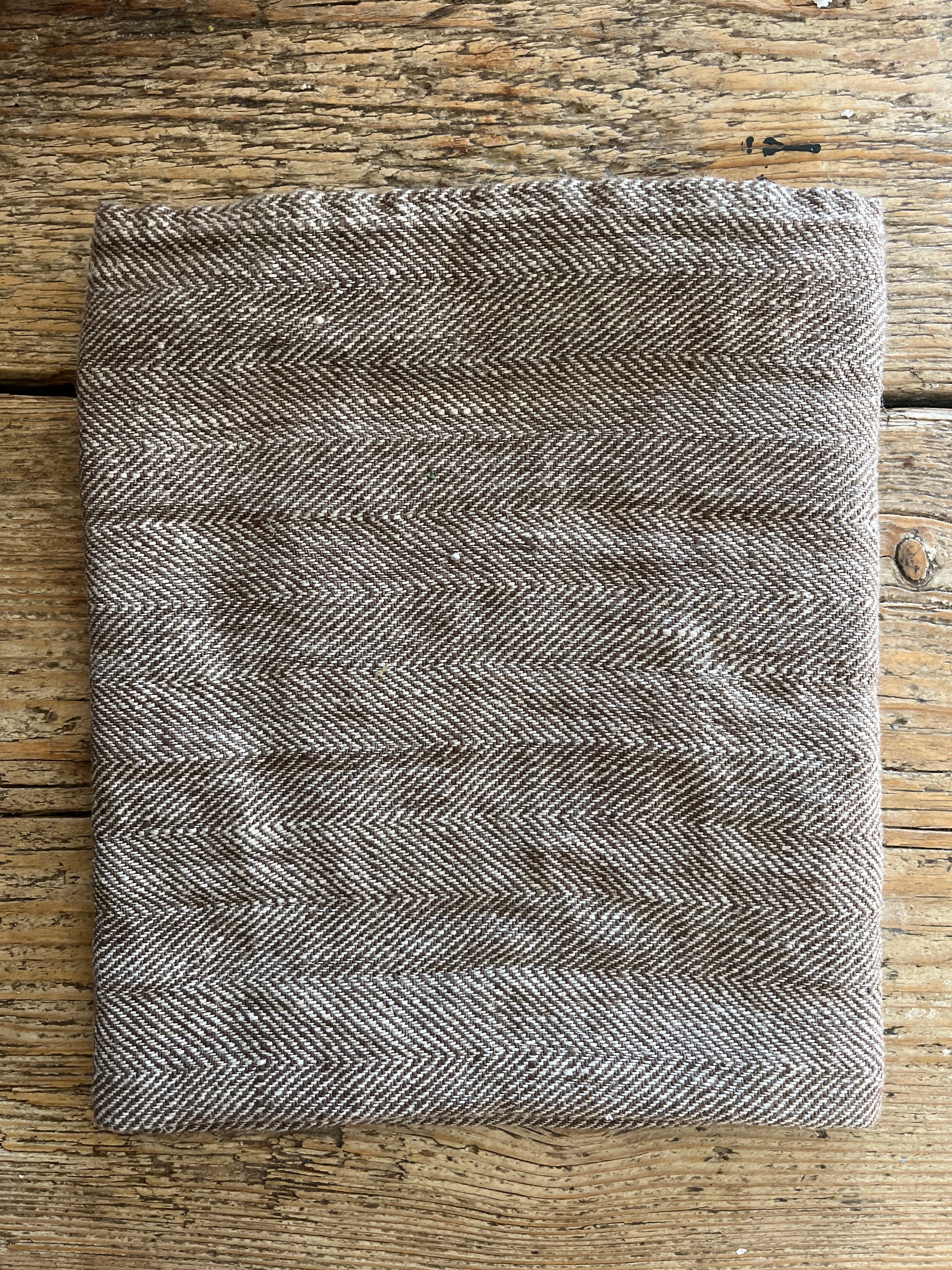 Kjøkkenhåndkle i sjokolade/natur 100% lin, 2stk