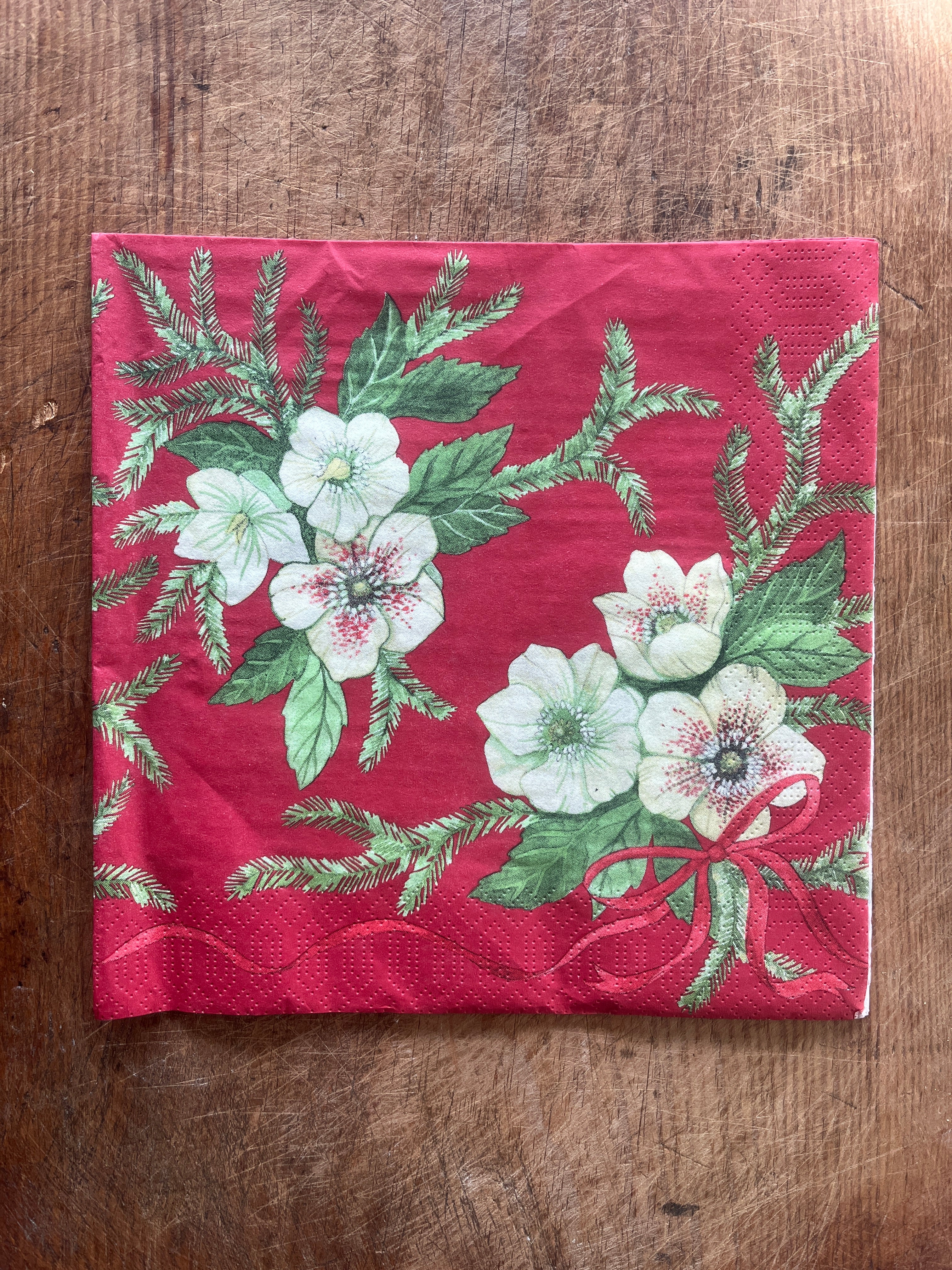 Papirserviett middag 40x40cm - Julerose