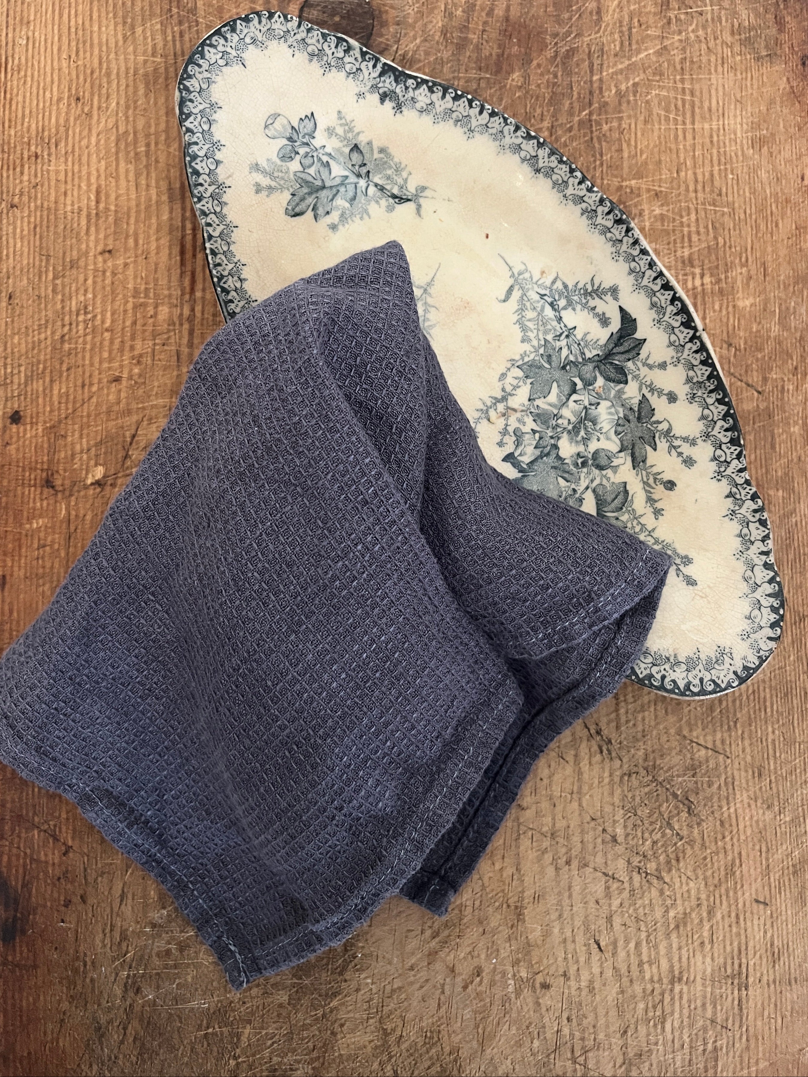 Kjøkkenklut i slitesterk vevd lin - Mørkegrå