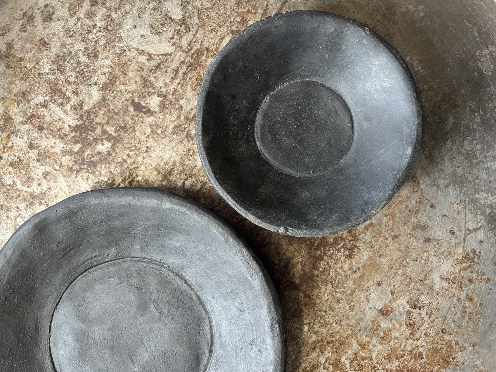 Marmorfat sort str S