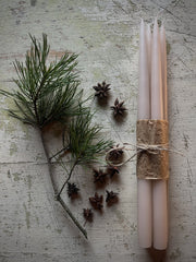 Kronelys 4 pk - Nude, 35 cm