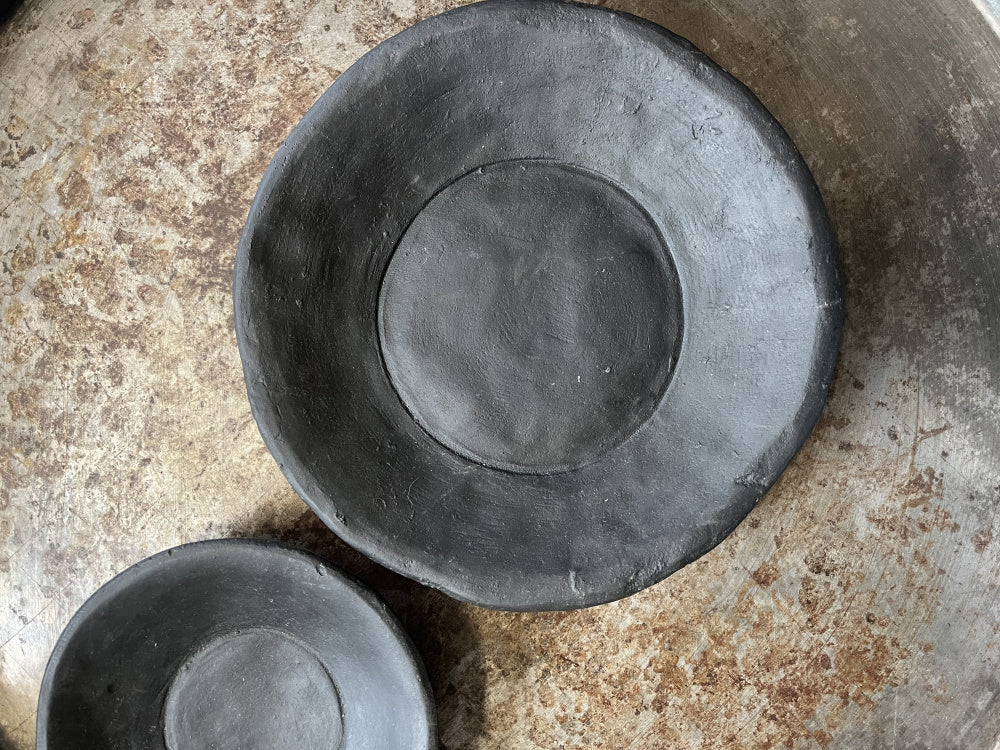 Marmorfat sort str M