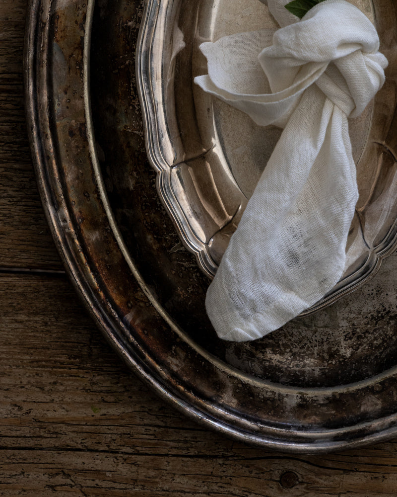 Linserviett 4 pk - Hvit