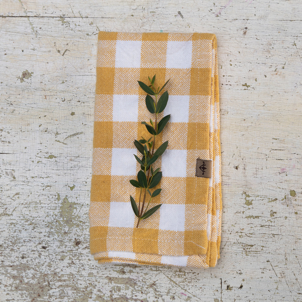 Tøyserviett 4 pk gul og hvit