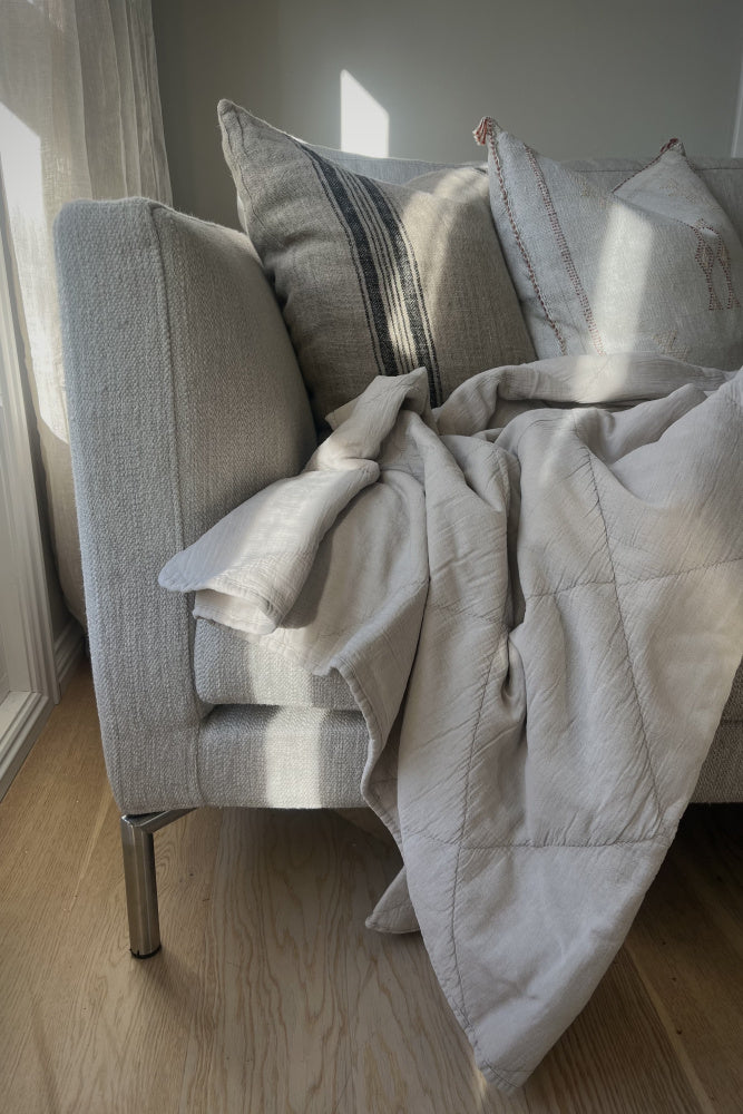 «Vintage» pledd - beige 140x200 cm