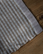 Kjøkkenhåndkle rutete lysebrun og offwhite