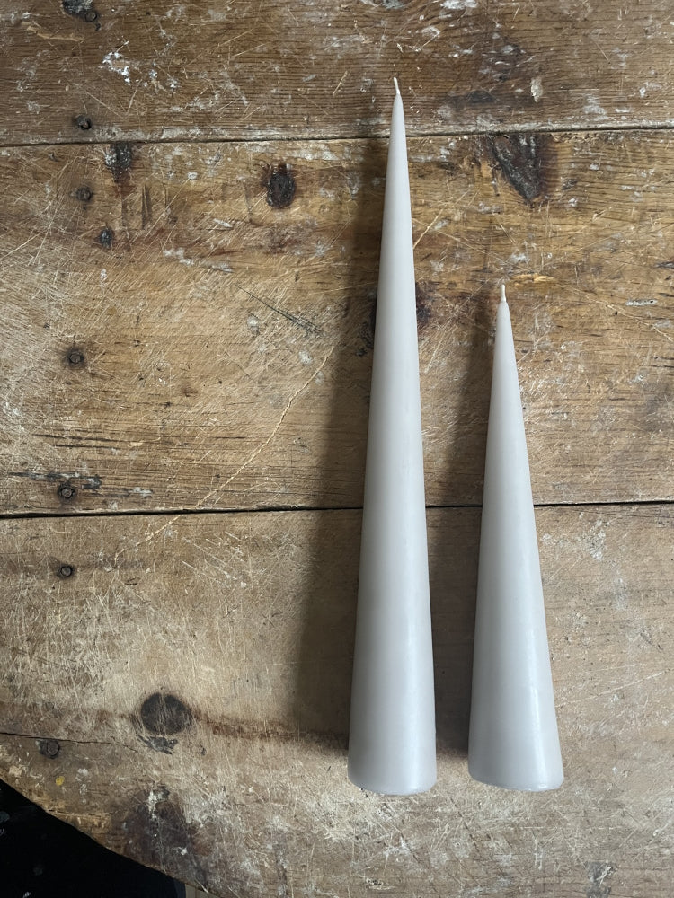 Kjeglelys 25 cm - Linen Grey