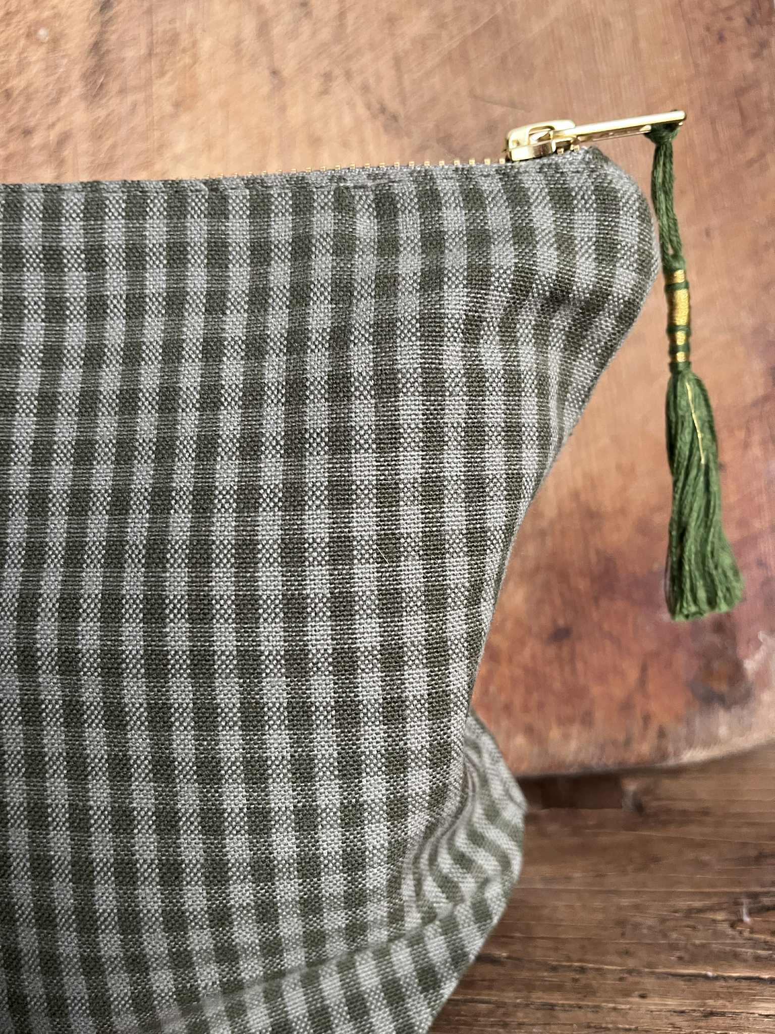 Toalettmappe - Rutete grønn 27x19 cm