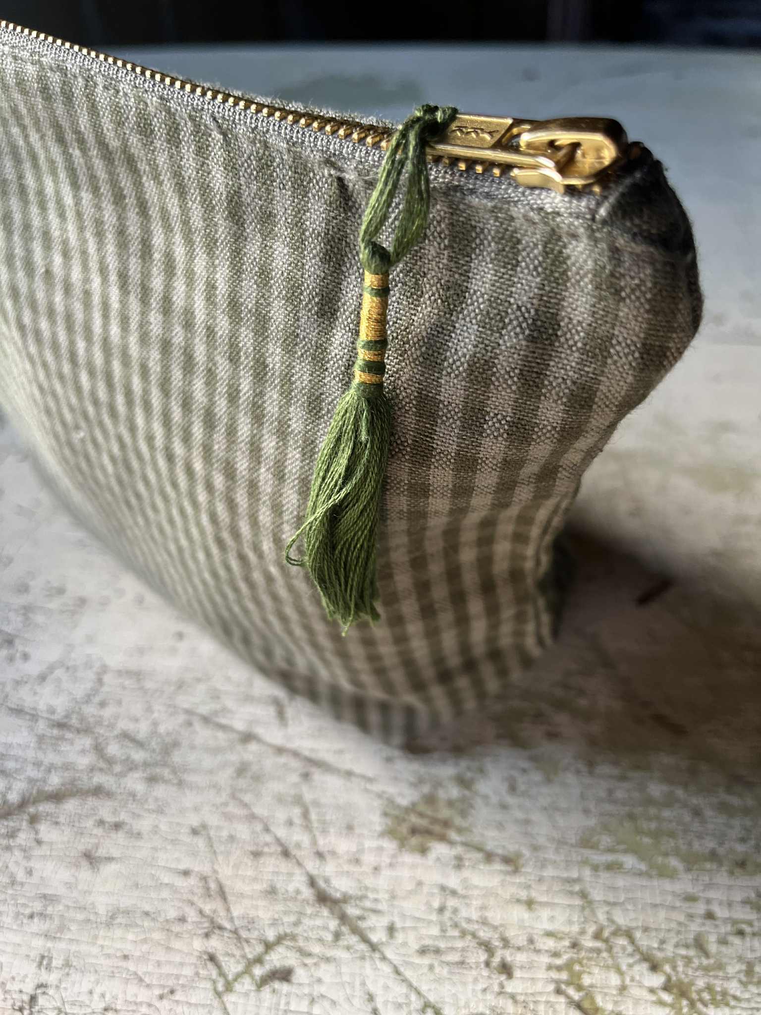 Toalettmappe - Rutete grønn 27x19 cm