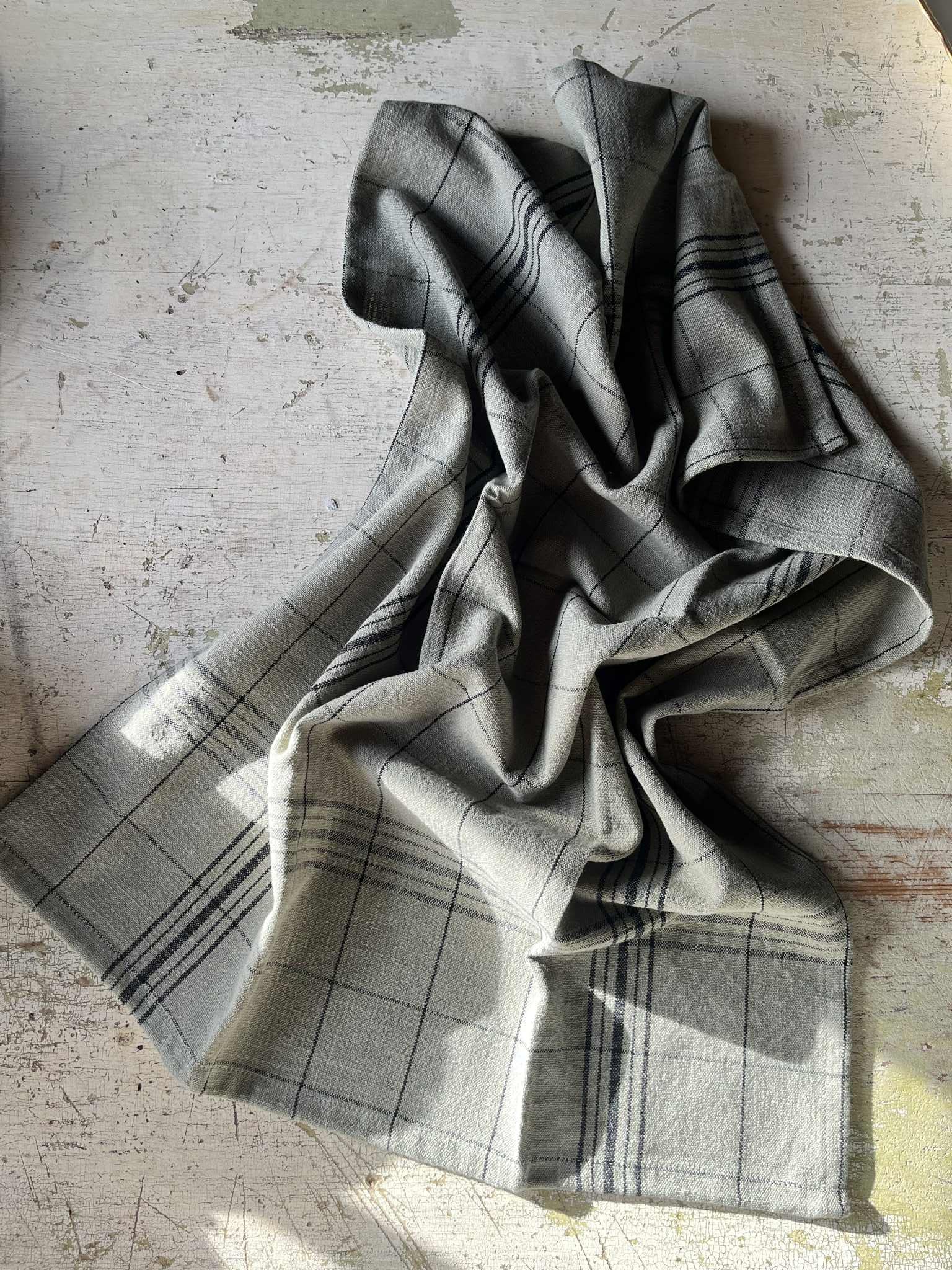 Kjøkkenhåndkle - oliven og sort 50x70cm