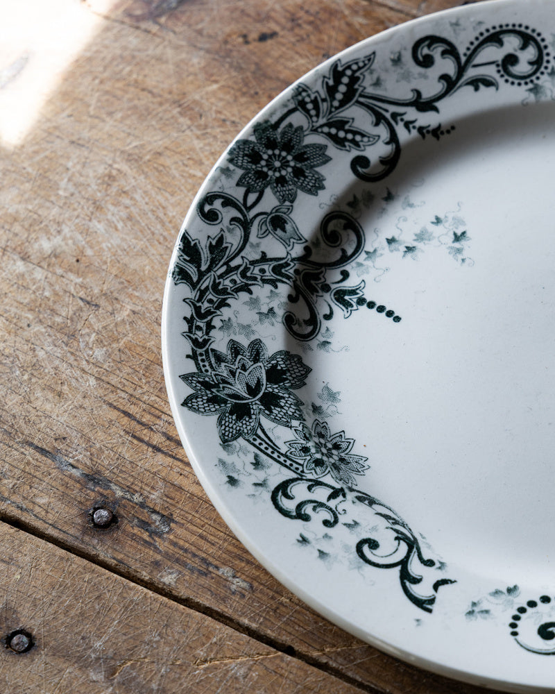 Eldre franske tallerkener 2 stk , grønne