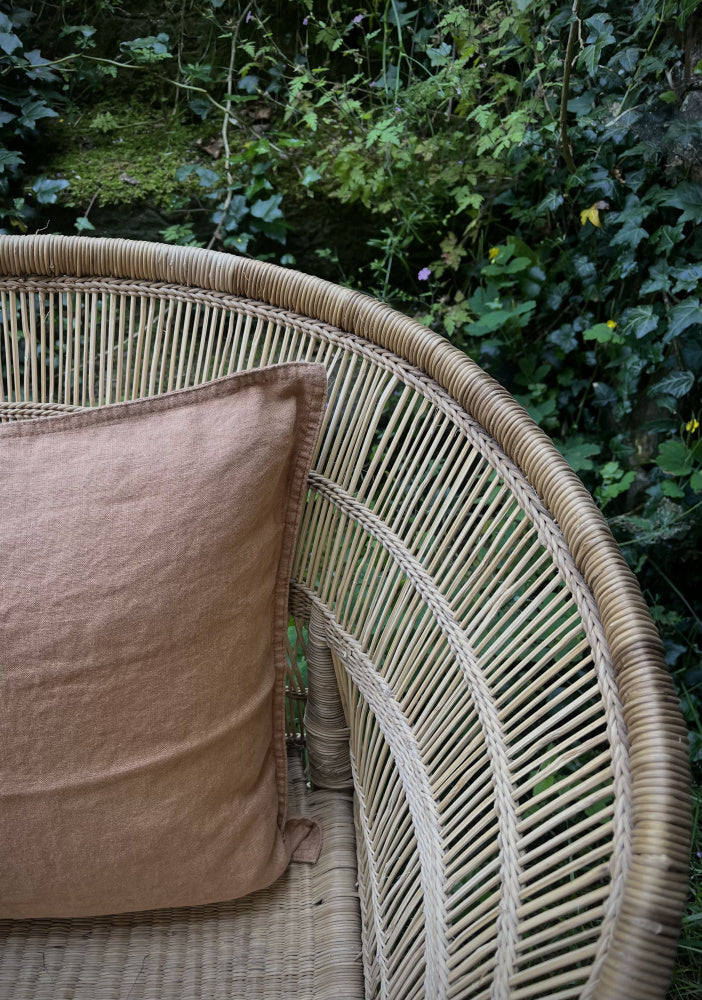 Putetrekk i lin 45x45cm - varm brun