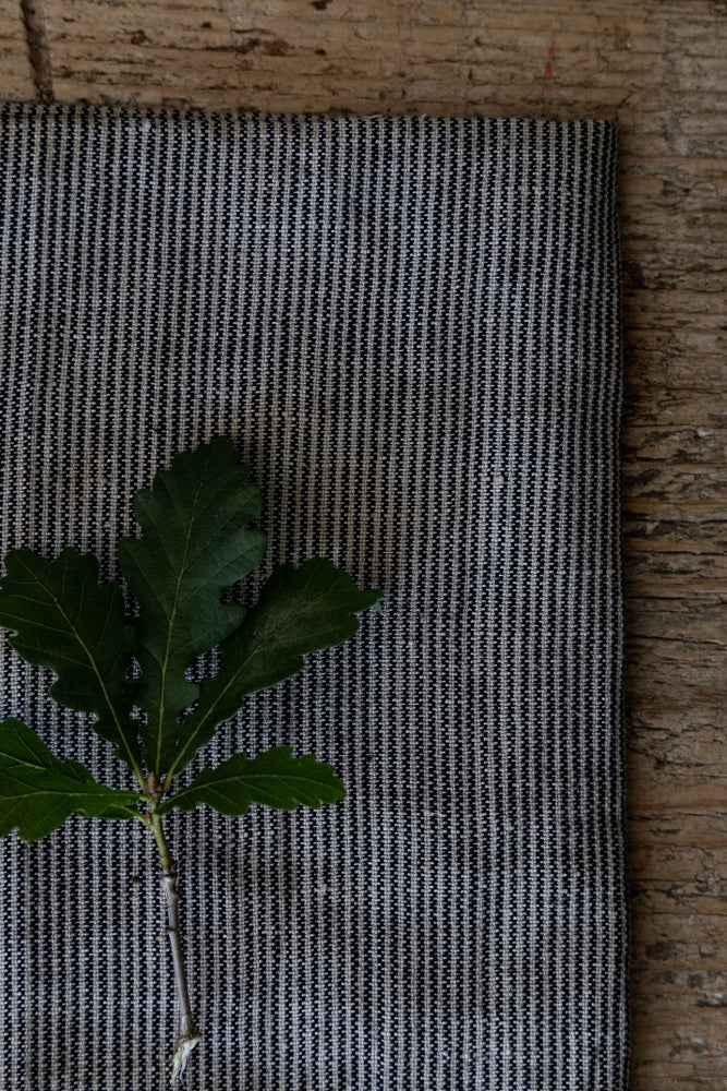 Tøyserviett 4 pk - Stripet sort/beige