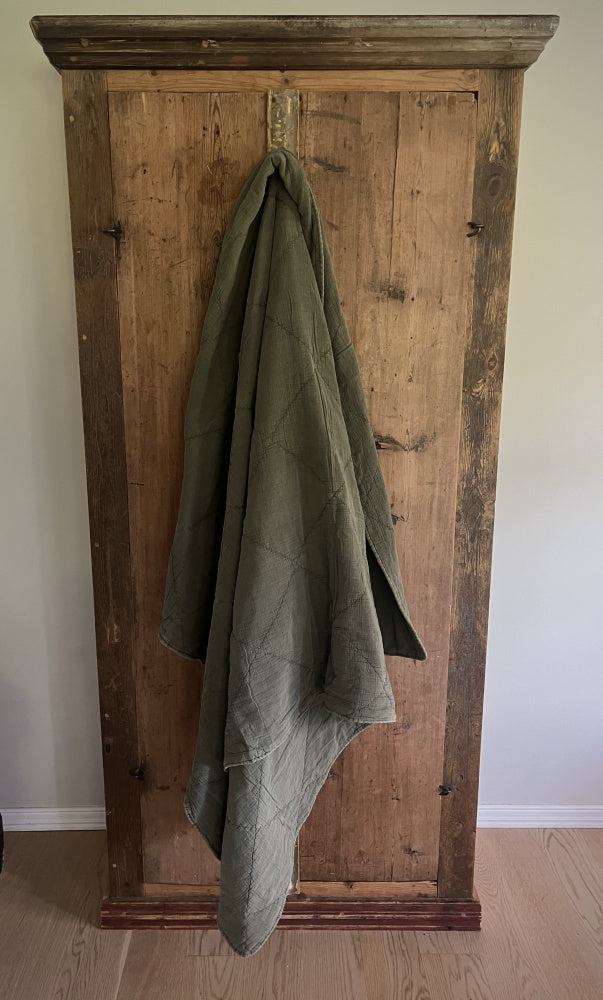 «Vintage» pledd - grønt 140x200 cm