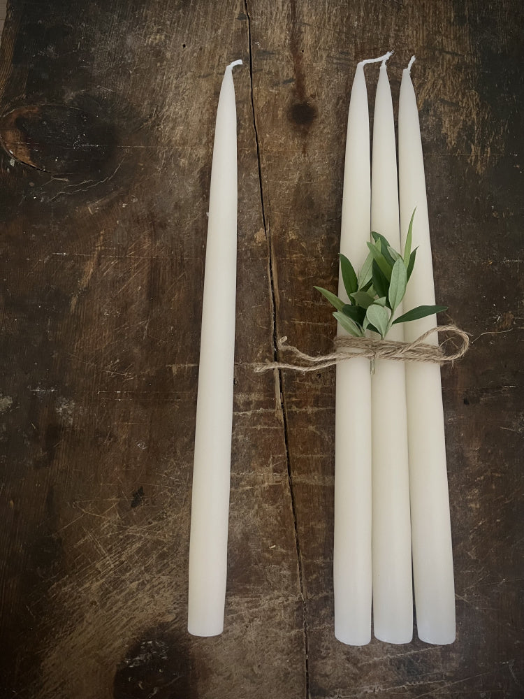 Kronelys 35 cm, 4 pk - Off-white