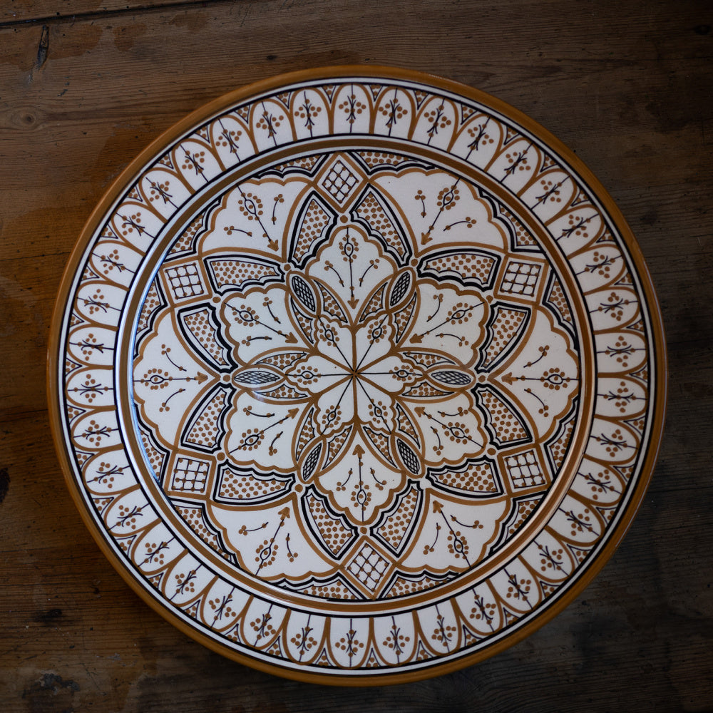 Håndmalt fat brente farger 40 cm