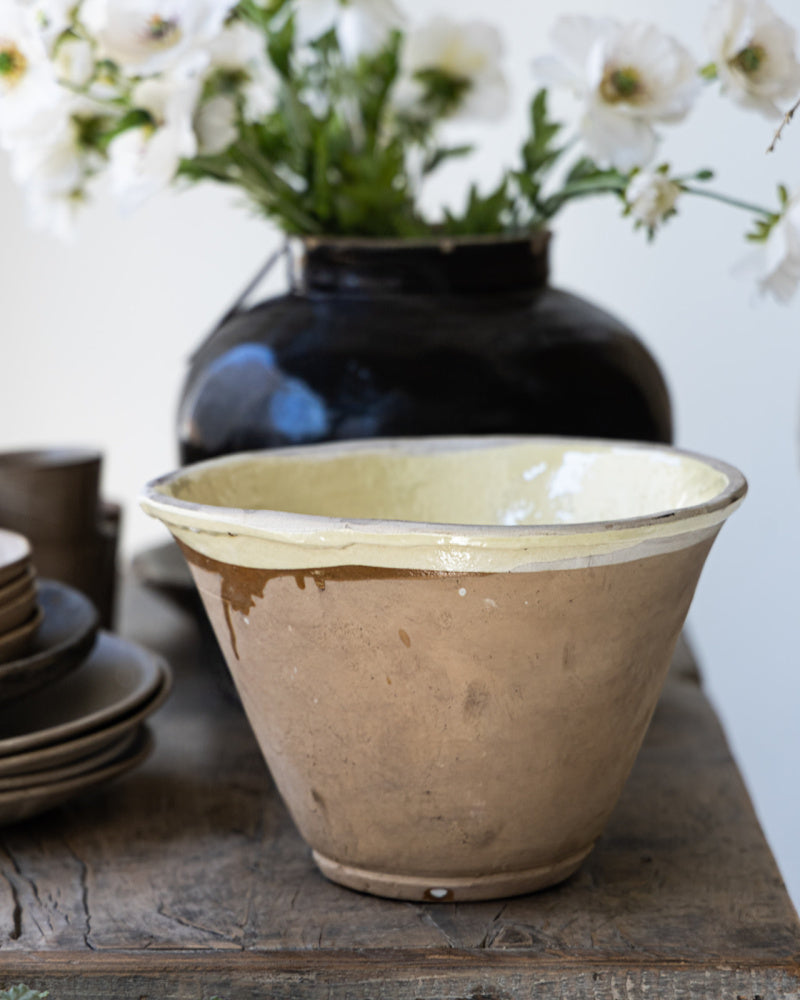 Keramikkskål str L, kremhvit