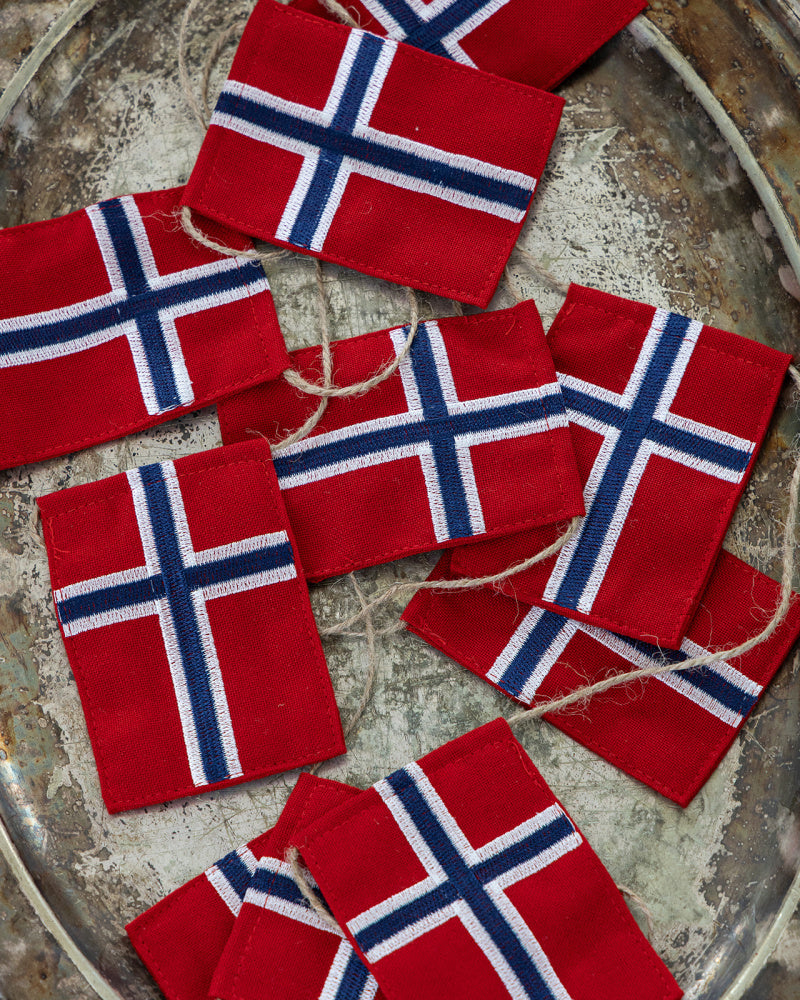 Flaggrekke 10 store norske flagg