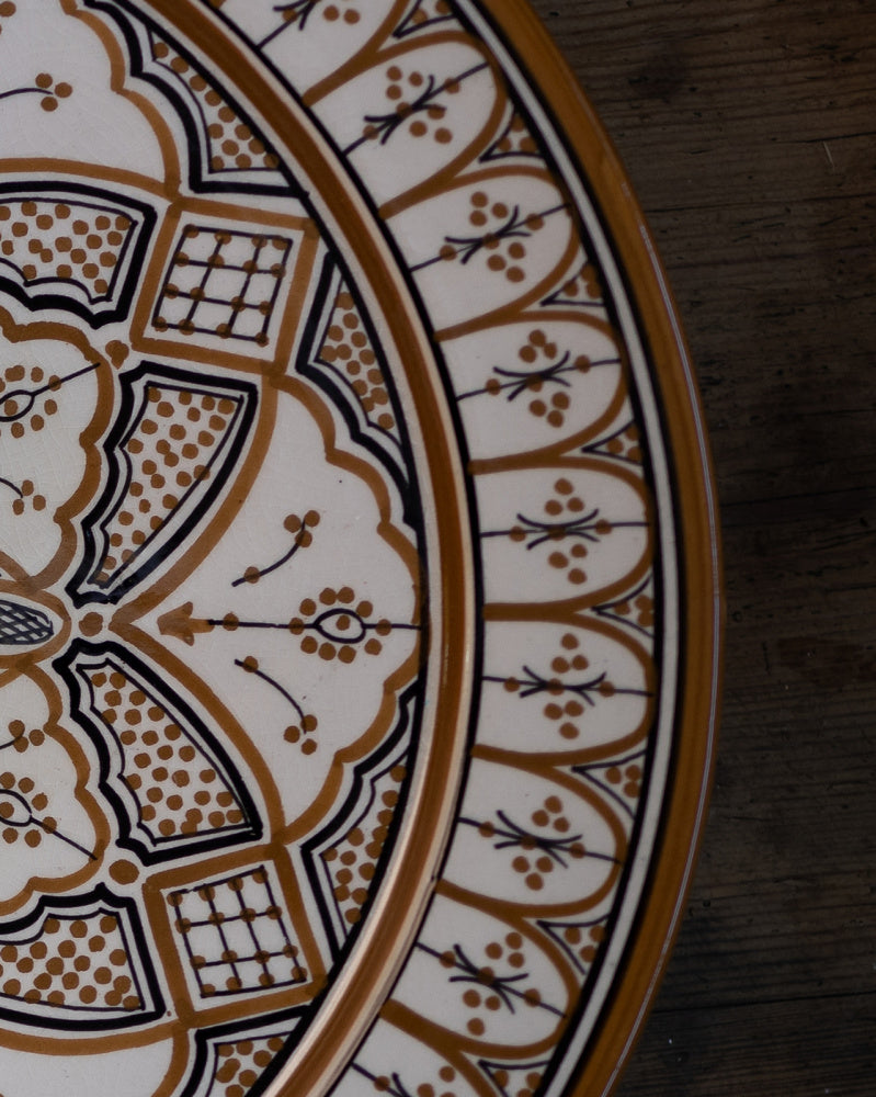 Håndmalt fat 40 cm - brente farger