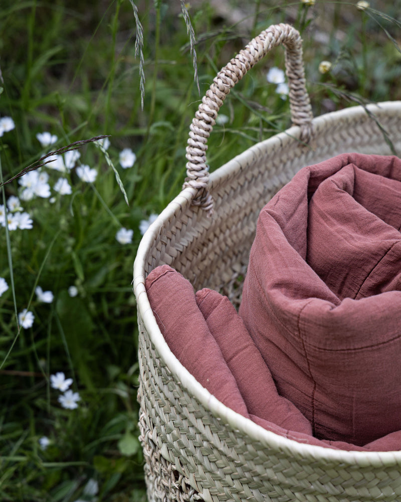 Vintage quiltet teppe dyp rød