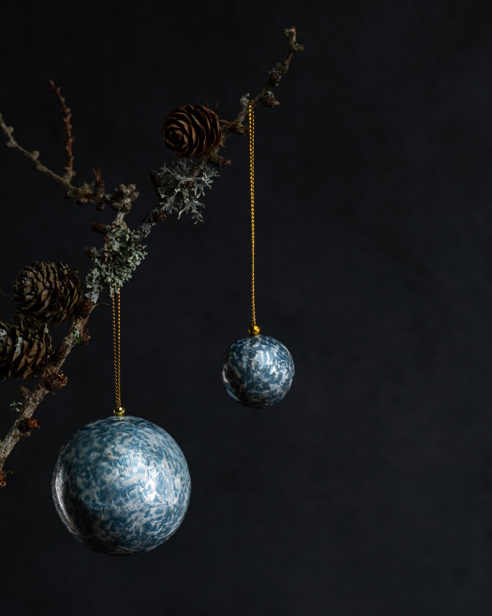 Julekule blå og sølv str M