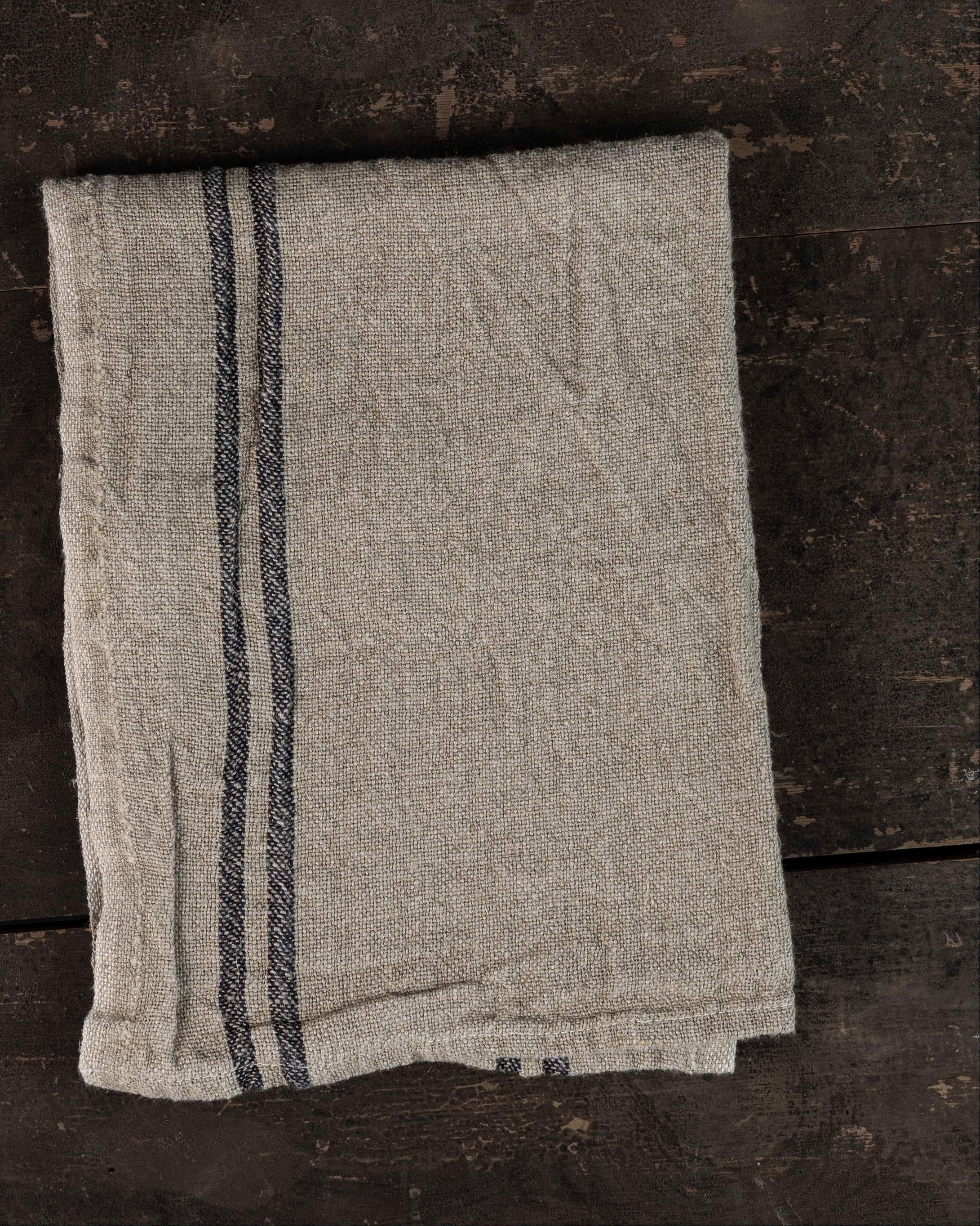Kjøkkenhåndkle - natur og sort 52x70 cm