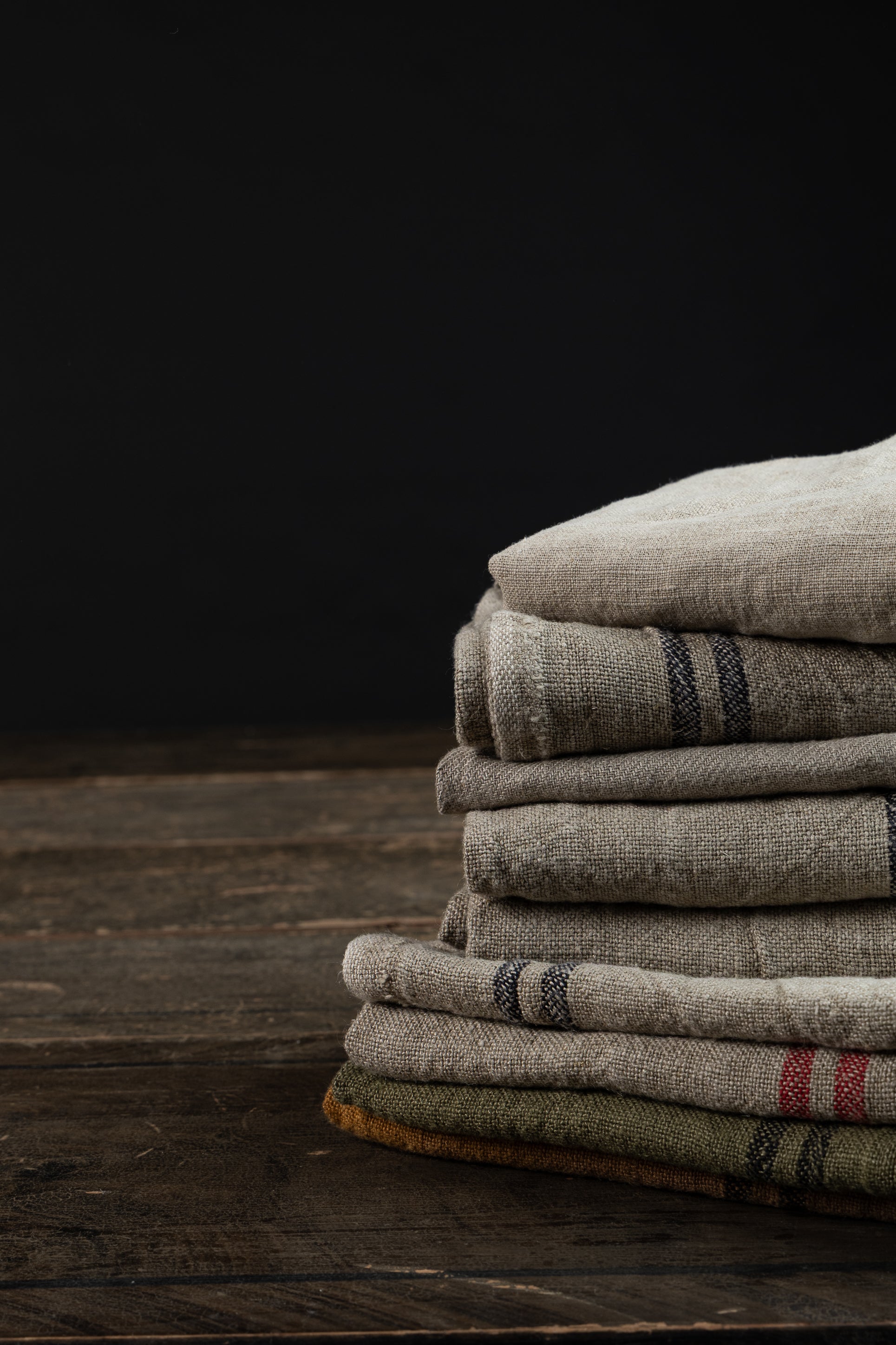 Kjøkkenhåndkle - natur og rødt 52x70 cm