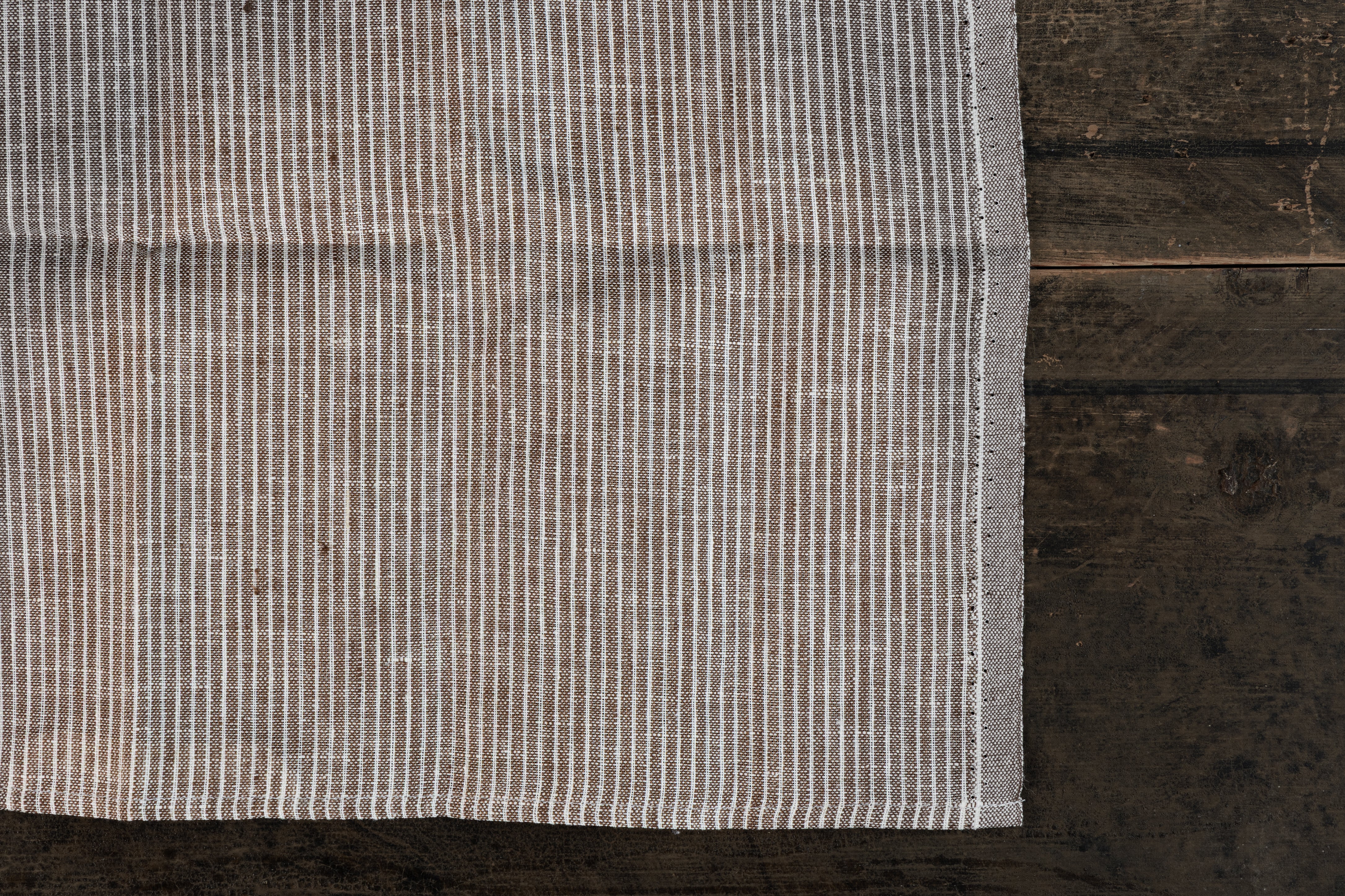 Kjøkkenhåndkle i 100% lin, 2stk - Brun og offwhite