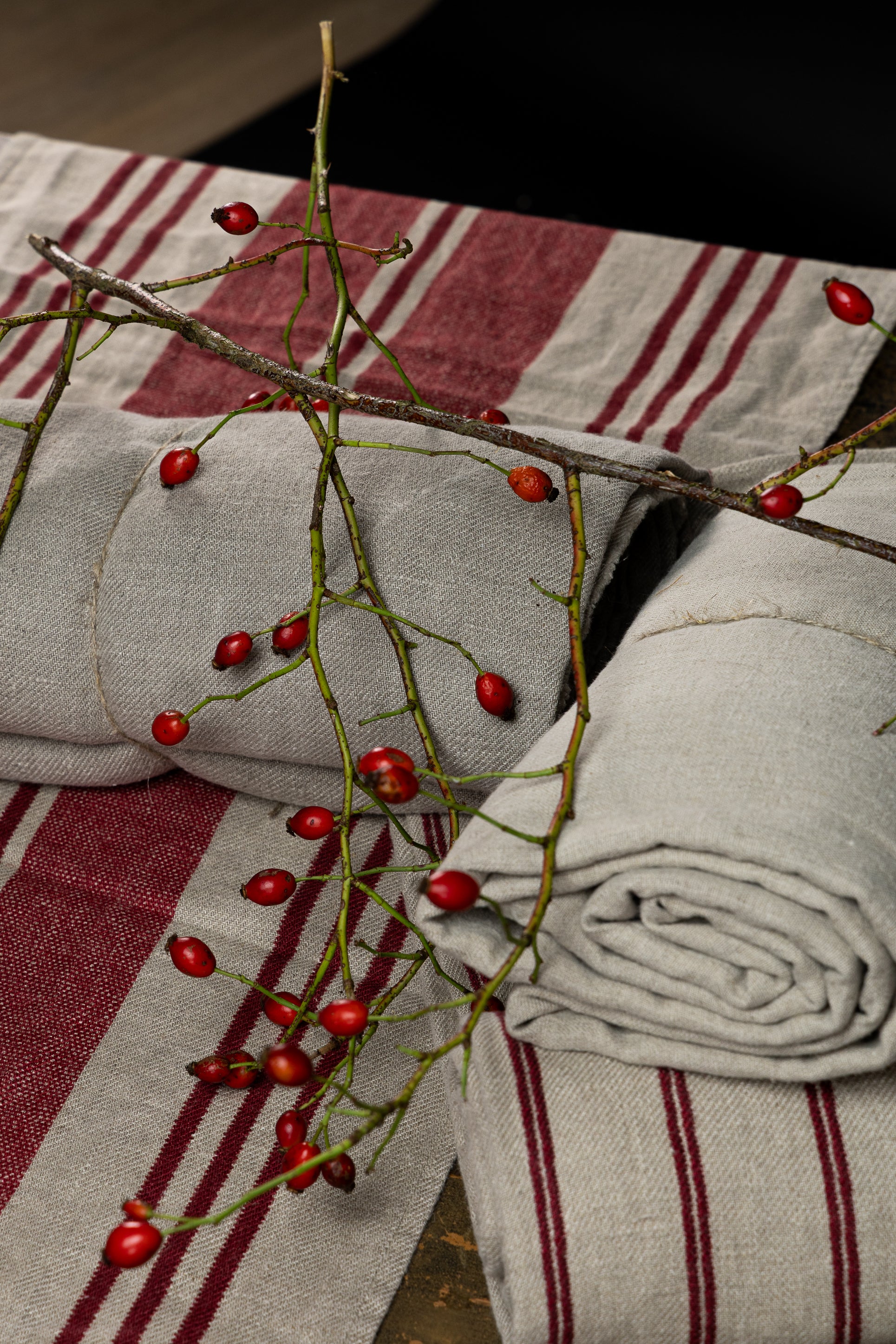 Løper rød og natur 45x250cm