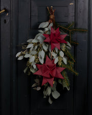 Stjerne- dørpynt - Bourdeaux rød