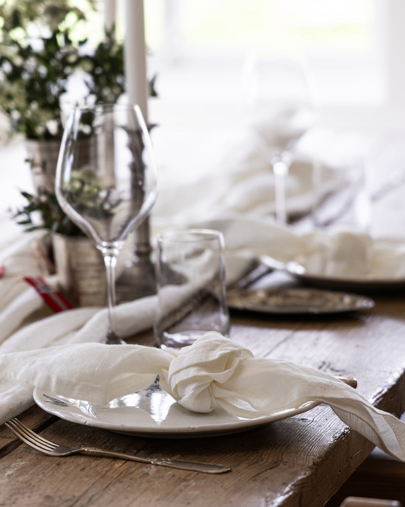 Linserviett 4 pk - Hvit