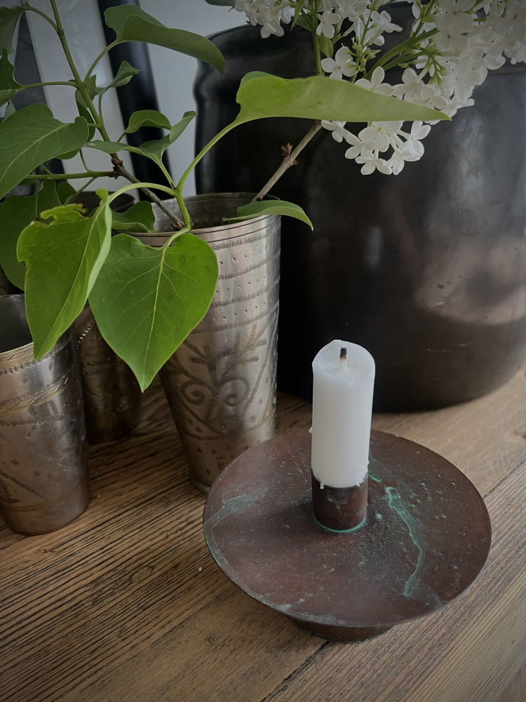 Kobberfarget lysestake - str S