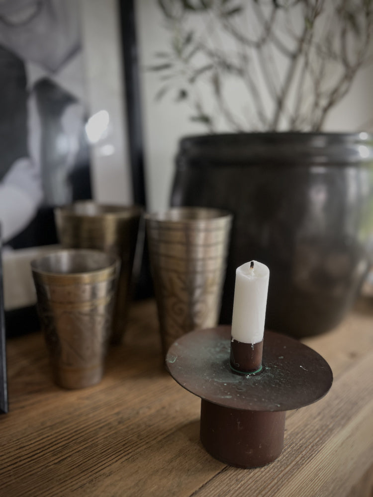 Kobberfarget lysestake - str L