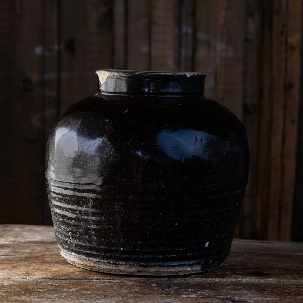 Mørkebrun vintage krukke #20