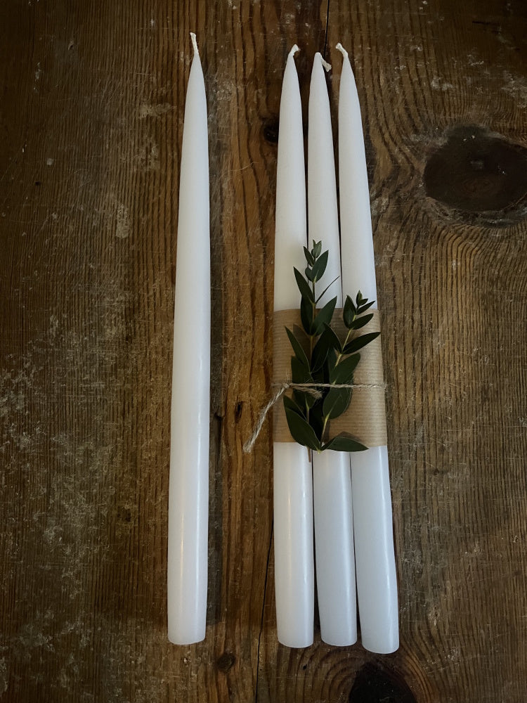 Kronelys 4 pk - White 35 cm