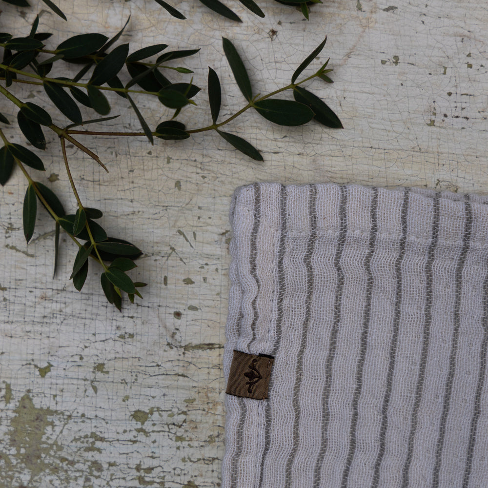 Tøyserviett 4 pk - Elfenben og olivengrønn