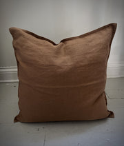 Putetrekk i lin 45x45cm - varm brun