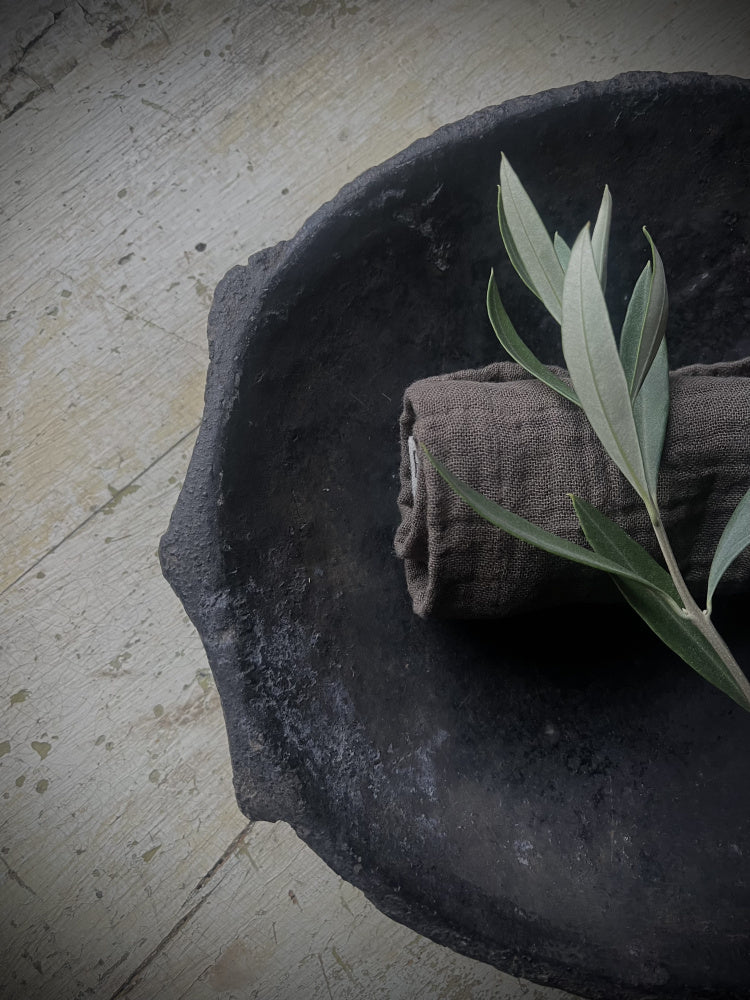 Tøyserviett 4 pk mørkebrun