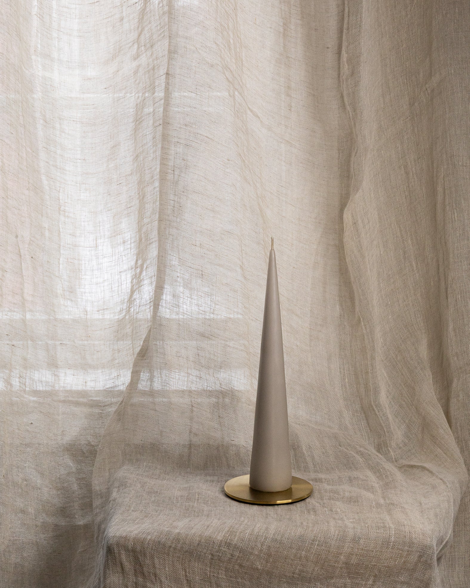 Kjeglelys 25 cm - Linen Grey