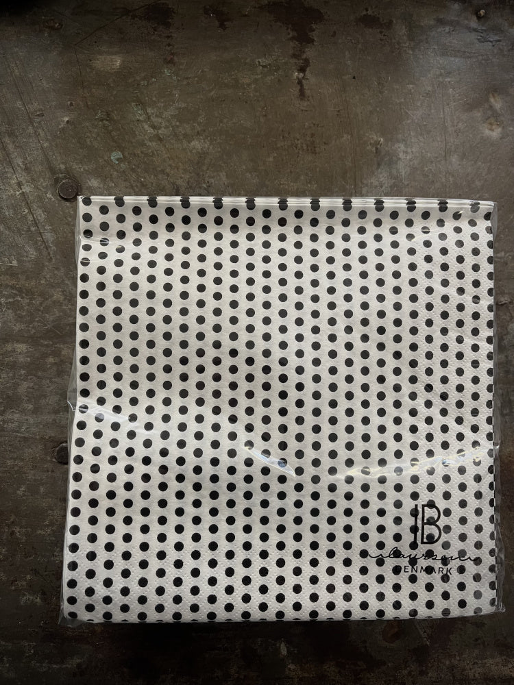 Serviett 40x40 cm sorte prikker