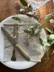 Papirserviett middag 40x40cm - Stripete beige/offwhite