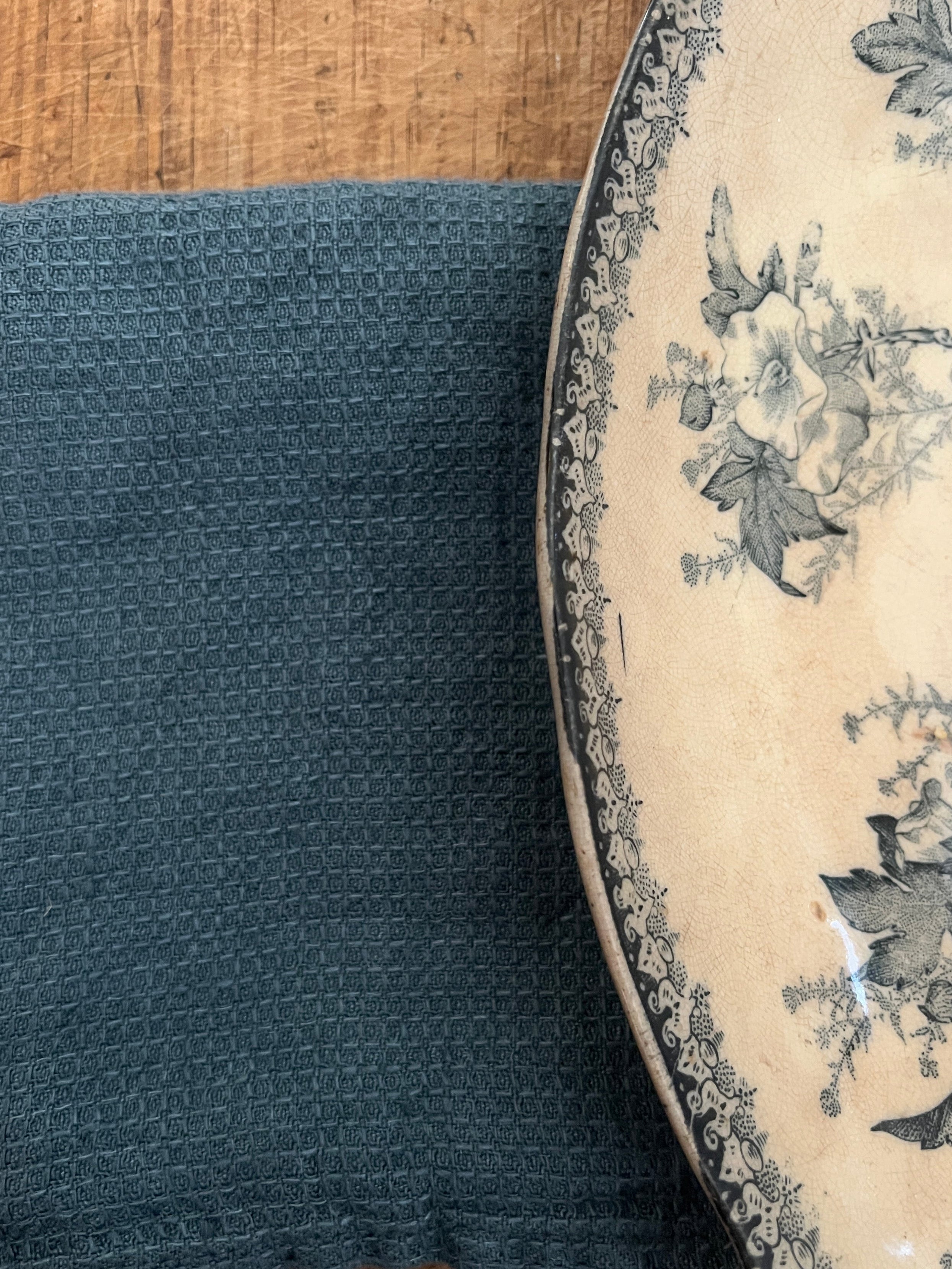 Kjøkkenklut i slitesterk vevd lin - Petrolblå