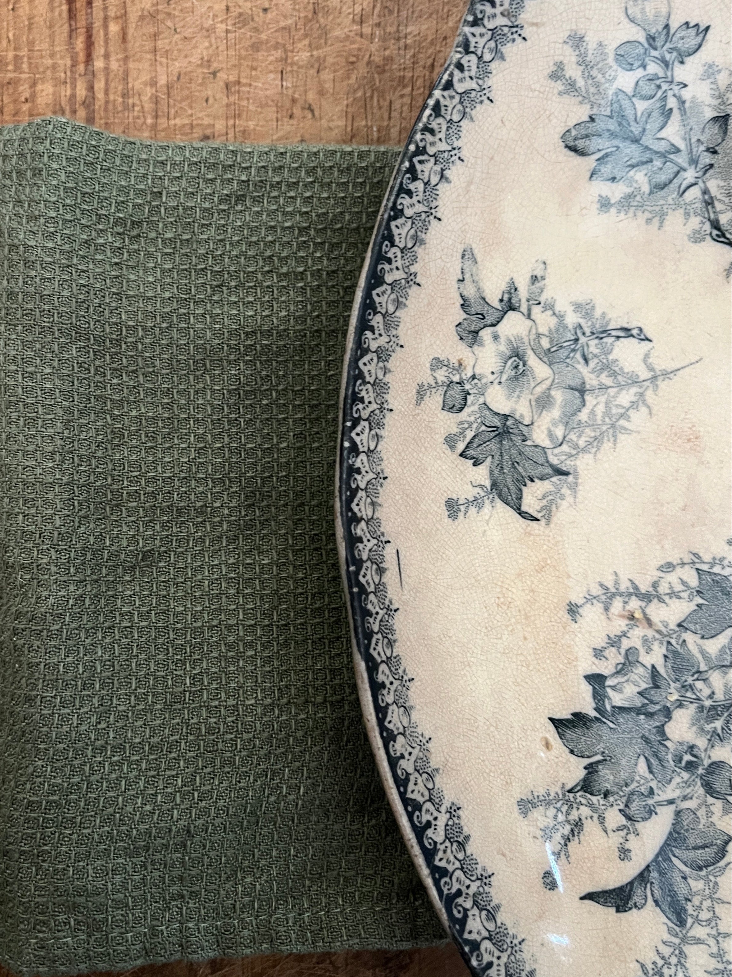 Kjøkkenklut i slitesterk vevd lin - Olivengrønn