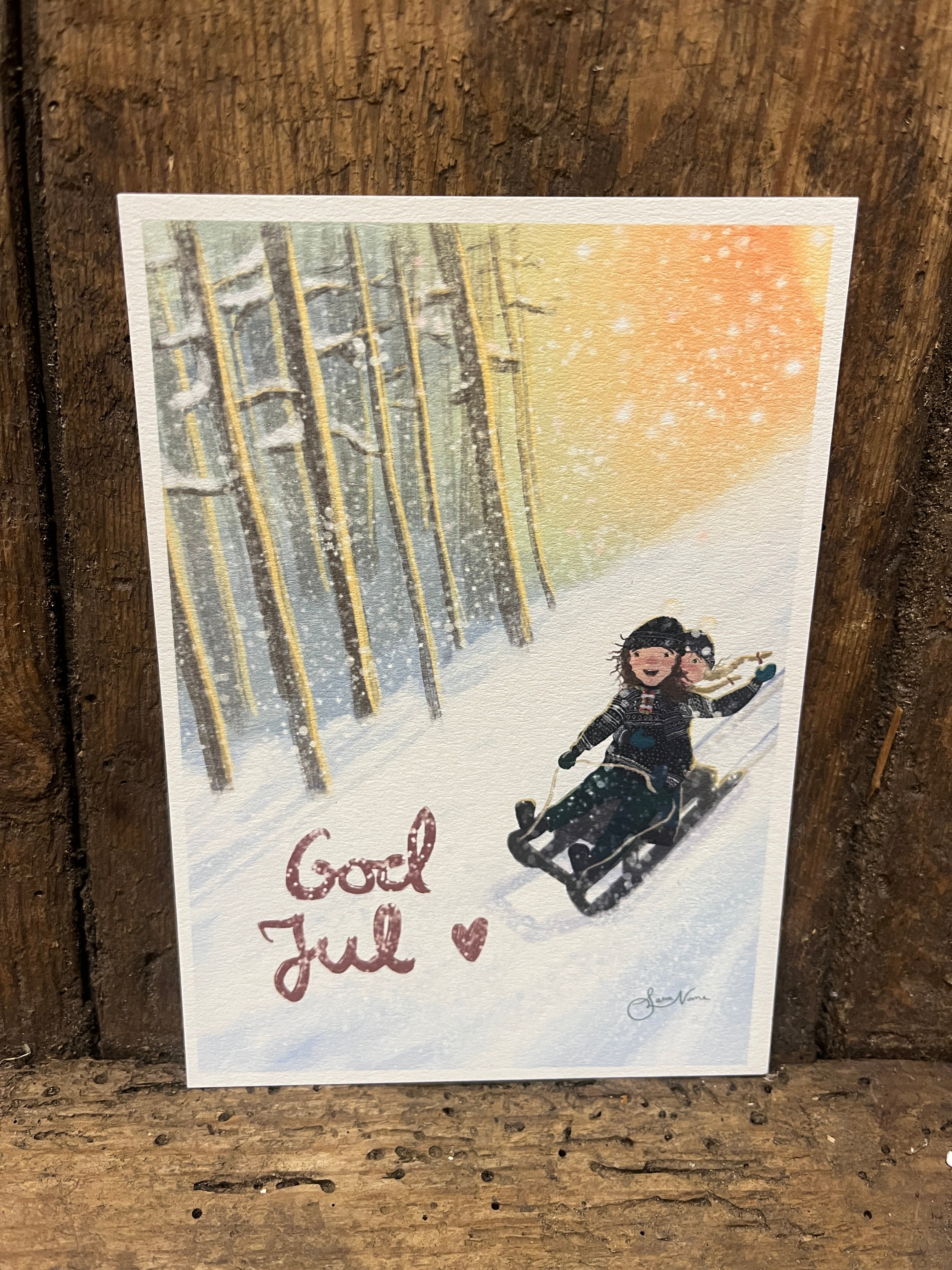 Julekort - Kjelketur