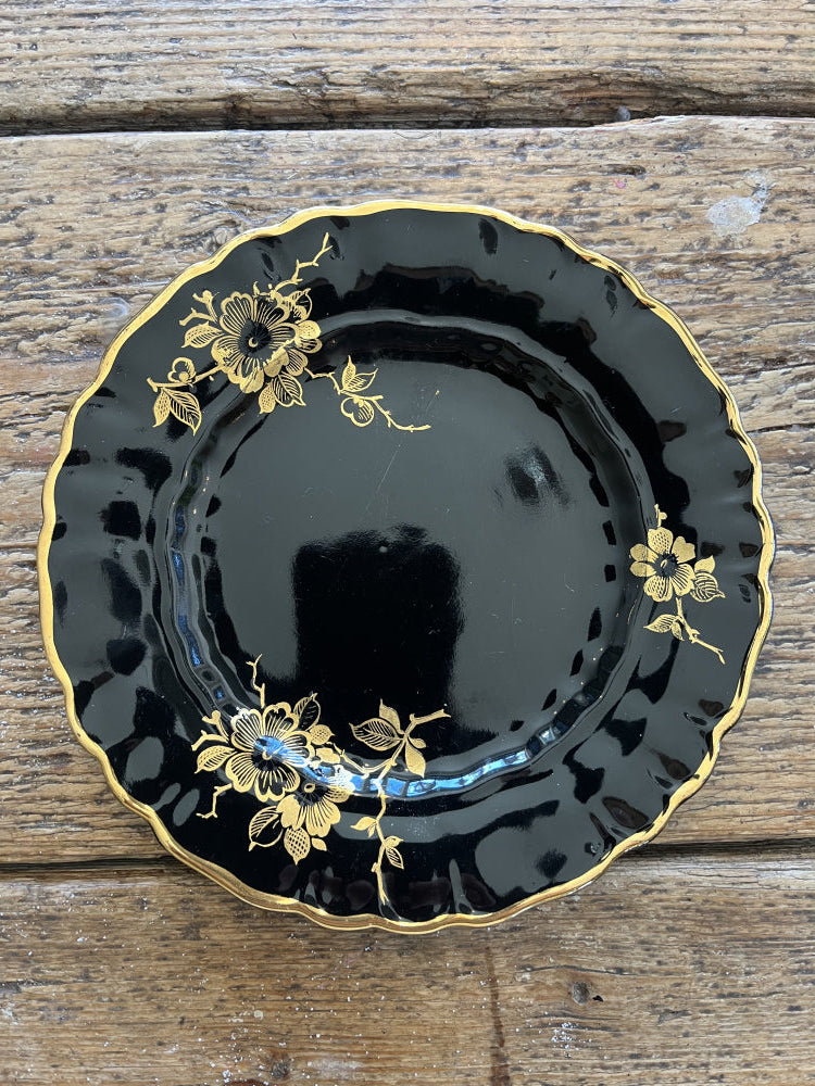 Asjett 18 cm - sort og gull