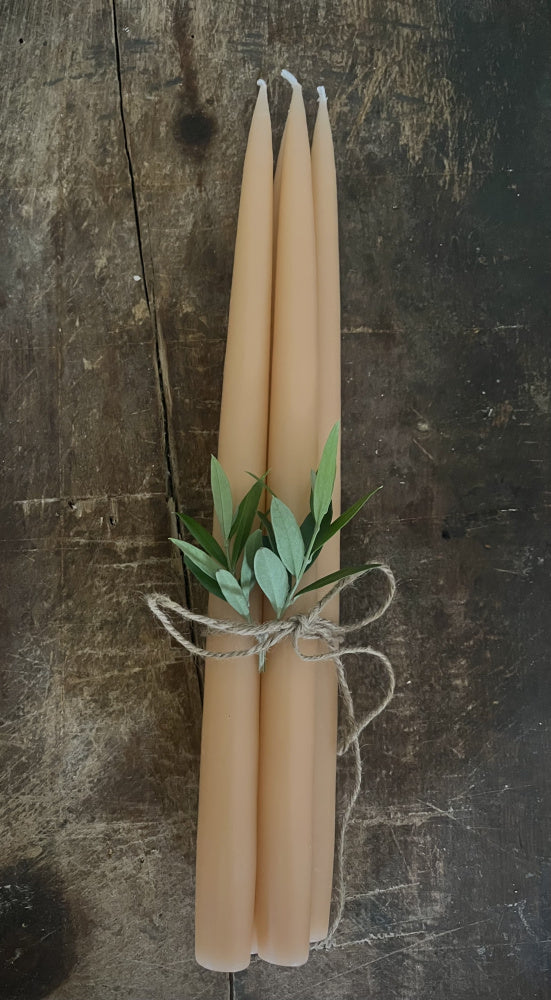 Kronelys 35 cm, 4 pk - Peach