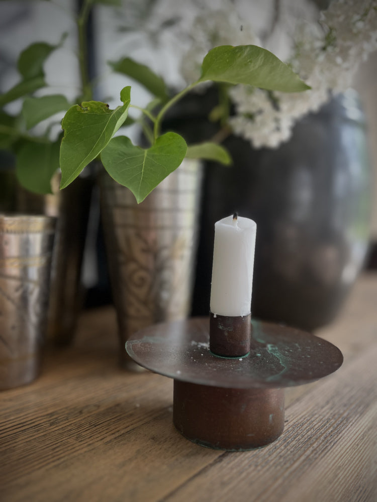 Kobberfarget lysestake - str S